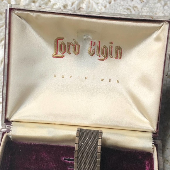 Vintage Lord Elgin Gold Tone Wrist Watch with Original Box Case - For Parts - Picture 9 of 16